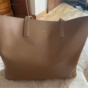 EUC Samara Vegan Leather Large Tote in Caramel
